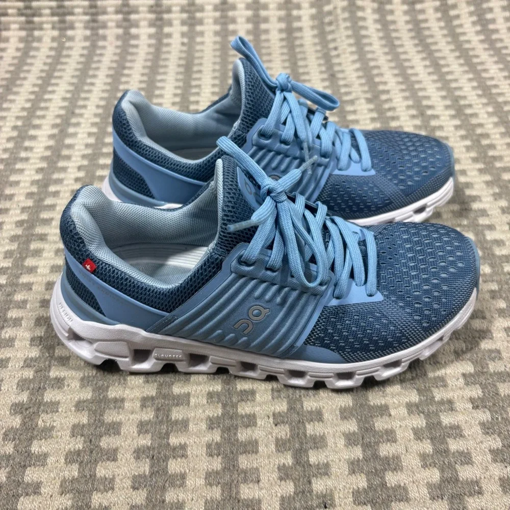 On Cloudswift Womens Running Shoes Blue White 41.99578 Size 5